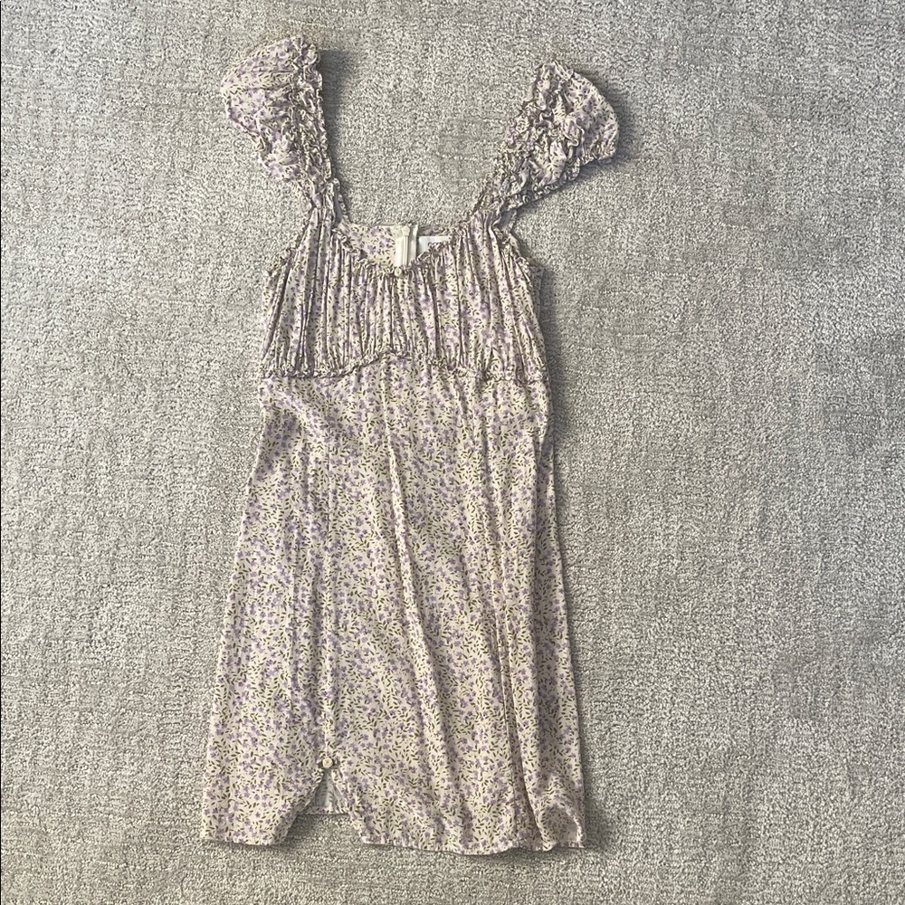 Floral Midi Dress with Ruffled Sleeves